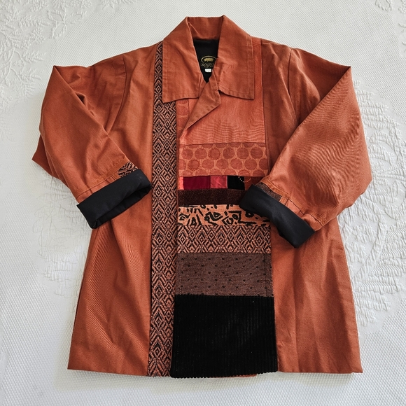 Solveig Cape Town Africa handmade jacket artsy patchwork Lagenlook S - Picture 5 of 10